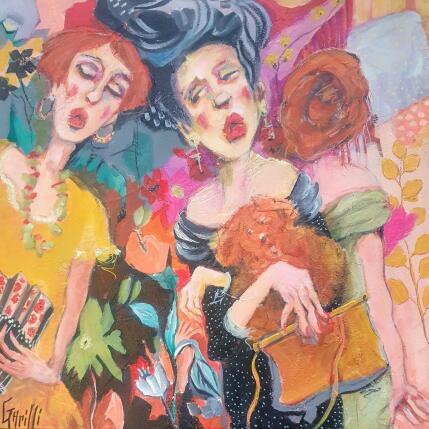 Peinture Coquette promenade.  par Garilli Nicole | Tableau Figuratif Acrylique Scènes de vie