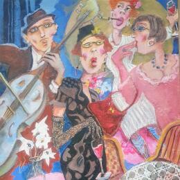 Painting Sage début de soirée.  by Garilli Nicole | Painting Figurative Acrylic Life style