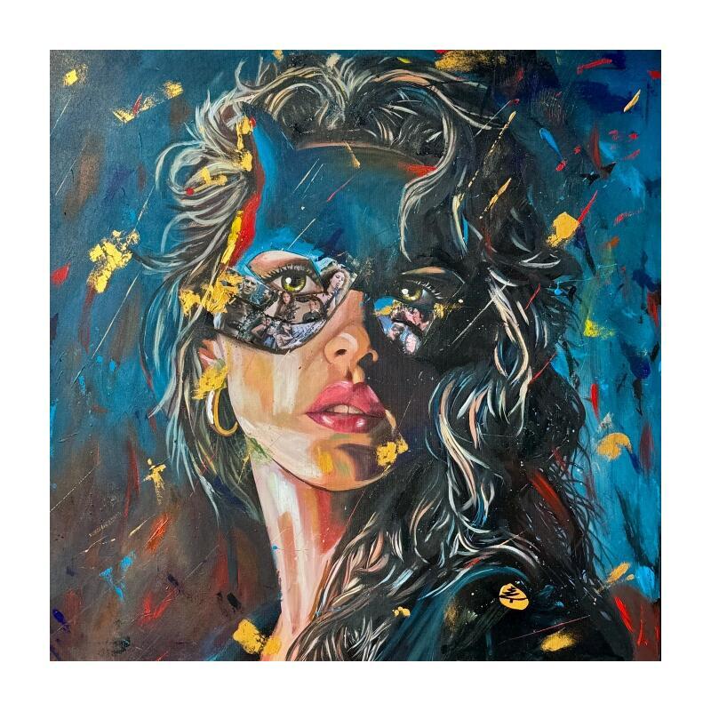 Peinture Monica par Caizergues Noël  | Tableau Pop-art Cinéma Icones Pop Acrylique Collage