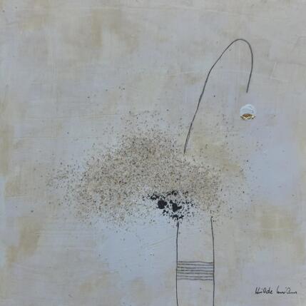 Peinture abstract  beige A 153 par Wilms Hilde | Tableau Abstrait Acrylique, Feuille d'or, Sable