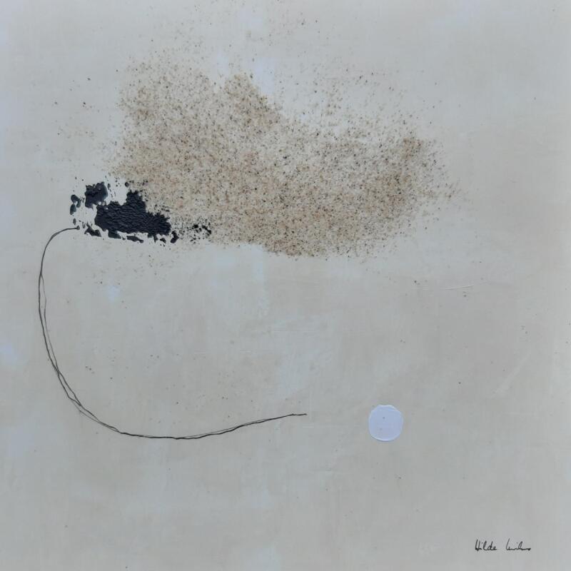 Peinture abstract beige B 144 par Wilms Hilde | Tableau Abstrait Acrylique Sable