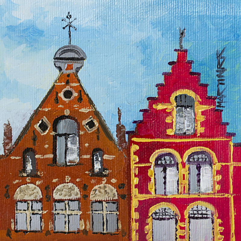 Painting Bruges by Rodriguez Rio Martin | Painting Figurative Urban Oil