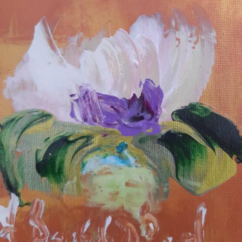 Painting Nymphea cuivrée by Bastide d´Izard Armelle | Painting Abstract