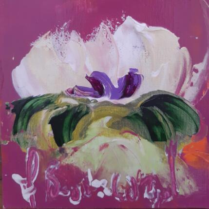 Painting Nymphea rose tendre by Bastide d´Izard Armelle | Painting Abstract
