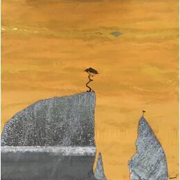 Peinture L'endroit refuge par Lemonnier  | Tableau Matiérisme Acrylique, Zinc Paysages