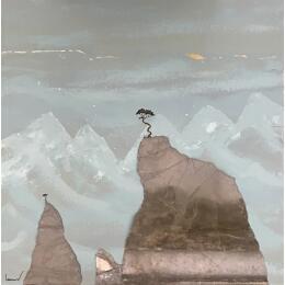 Peinture Le voyage intérieur par Lemonnier  | Tableau Matiérisme Acrylique, Zinc Paysages