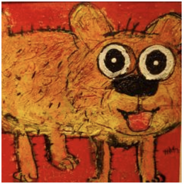 Peinture Je ris!! par Maury Hervé | Tableau Art Singulier Acrylique, Encre, Pigments, Sable Animaux