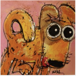 Gemälde Et c’est parti! von Maury Hervé | Gemälde Art brut Acryl, Pigmente, Sand, Tinte Tiere