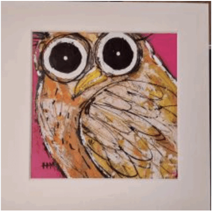 Pintura Chouette por Maury Hervé | Pintura Arte bruto Acrílico, Arena, Ink, Pigmentos Animales