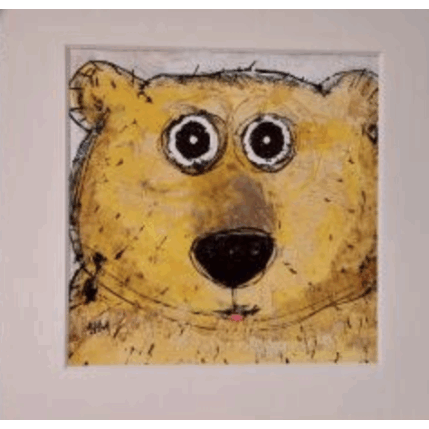 Painting Ours timide!6 by Maury Hervé | Painting Raw art Acrylic, Ink, Pigments, Sand Animals