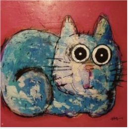 Peinture Tranquille! par Maury Hervé | Tableau Art Singulier Acrylique, Encre, Pigments, Sable Animaux