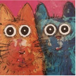 Painting C’est l’heure! by Maury Hervé | Painting Raw art Acrylic, Ink, Pigments, Sand Animals, Pop icons