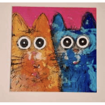 Painting C’est l’heure! by Maury Hervé | Painting Raw art Acrylic, Ink, Pigments, Sand Animals, Pop icons