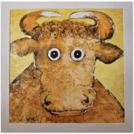 Gemälde Marguerite von Maury Hervé | Gemälde Art brut Acryl, Pigmente, Sand, Tinte Tiere