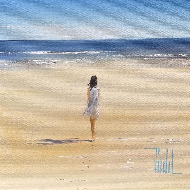 Peinture La jeune fille et la mer par Guillet Jerome | Tableau Figuratif Huile