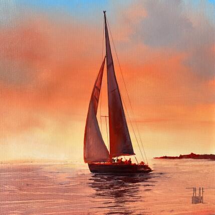 Painting L'horizon Flamboyant by Guillet Jerome | Painting Figurative Oil Marine