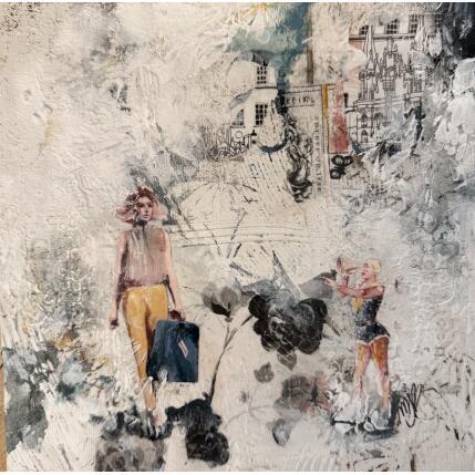 Painting La visite inattendue by Bergeron Marie-Josée | Painting Surrealism Acrylic, Gluing, Oil Pop icons