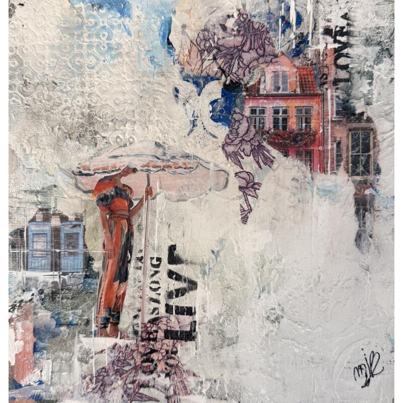 Painting The strong love by Bergeron Marie-Josée | Painting Surrealism Oil Acrylic Gluing