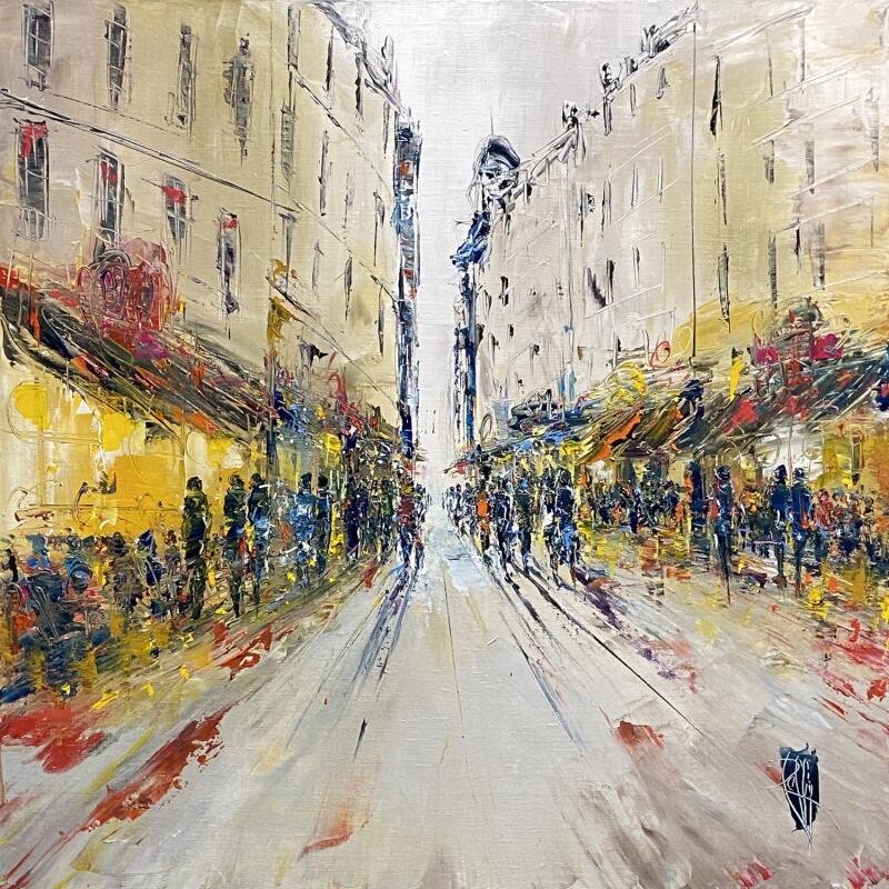 Peinture Foule d'un Jour  par Raffin Christian | Tableau Figuratif Urbain Huile