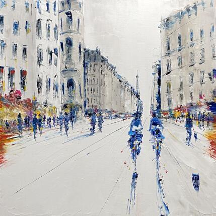 Peinture Grand boulevard par Raffin Christian | Tableau Figuratif Huile Urbain
