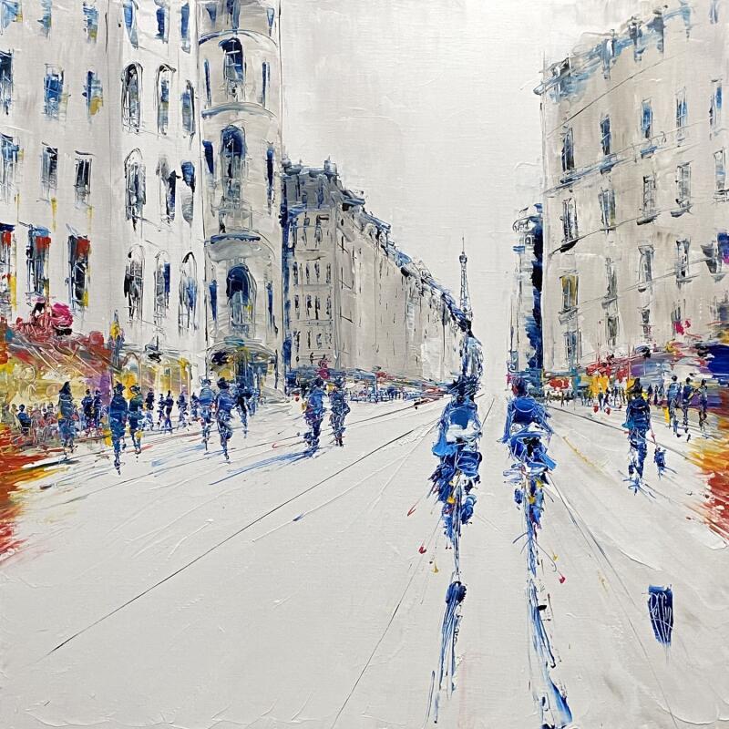 Peinture Grand boulevard par Raffin Christian | Tableau Figuratif Urbain Huile