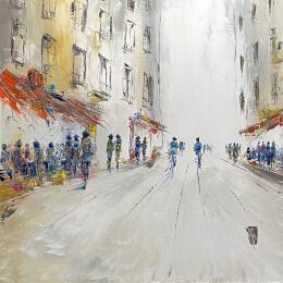 Peinture Bistrot par Raffin Christian | Tableau Figuratif Huile Urbain