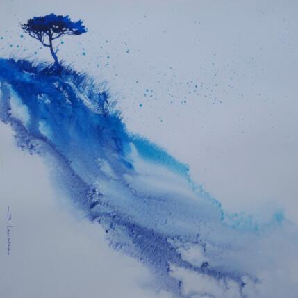 Painting Un pin bleu foncé by Langeron Stéphane | Painting