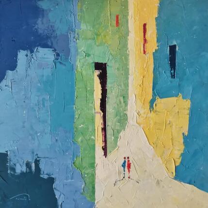 Peinture Estem d'acord? par Tomàs | Tableau Abstrait Huile Société, Urbain