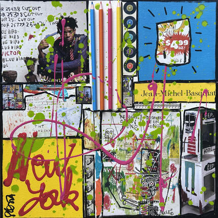 Peinture Basquiat, the king! par Costa Sophie | Tableau