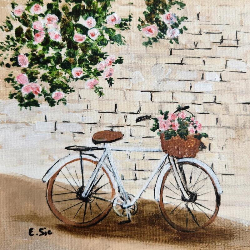 Peinture Sous les rosiers par Sie Evelyne | Tableau Figuratif Acrylique