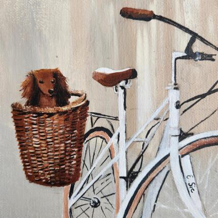 Peinture Scotty, prêt pour la balade par Sie Evelyne | Tableau Figuratif Acrylique Scènes de vie