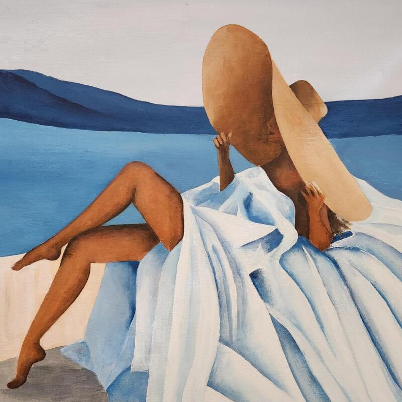Peinture Diva méditerranéenne par Sie Evelyne | Tableau Figuratif Scènes de vie Acrylique