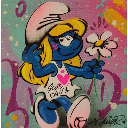 Painting Schtroumpfette by Lemoine Mael | Painting Pop-art Acrylic, Graffiti Pop icons