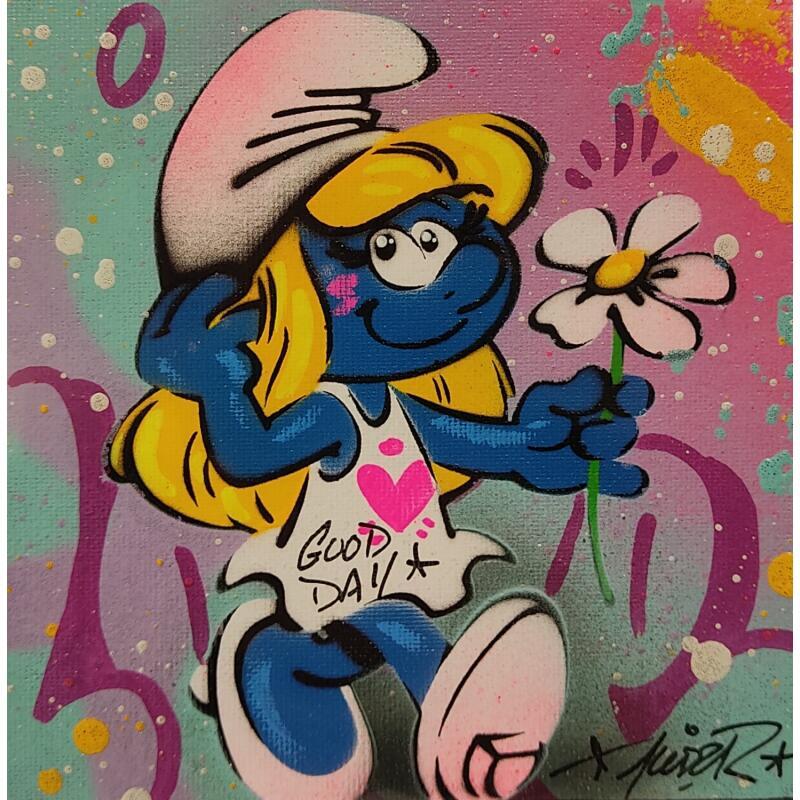 Painting Schtroumpfette by Lemoine Mael | Painting Pop-art Pop icons Graffiti Acrylic