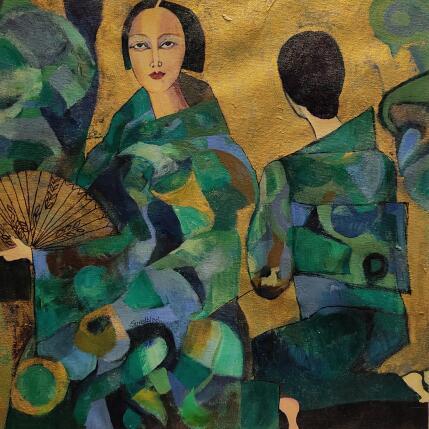 Peinture Delicacies in blue par Sundblad Silvina | Tableau Art naïf Acrylique, Pastel