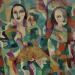 Painting Two geometric women by Sundblad Silvina | Painting Naive art Acrylic Pastel