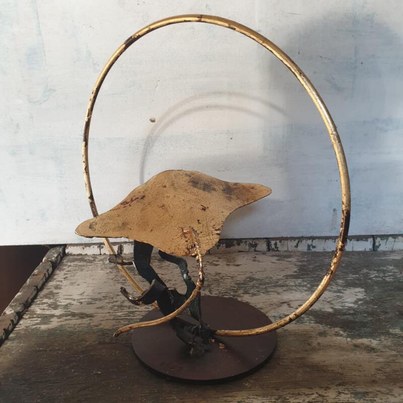 Sculpture Baby raie  by Eres Nicolas | Sculpture Figurative Animals Metal