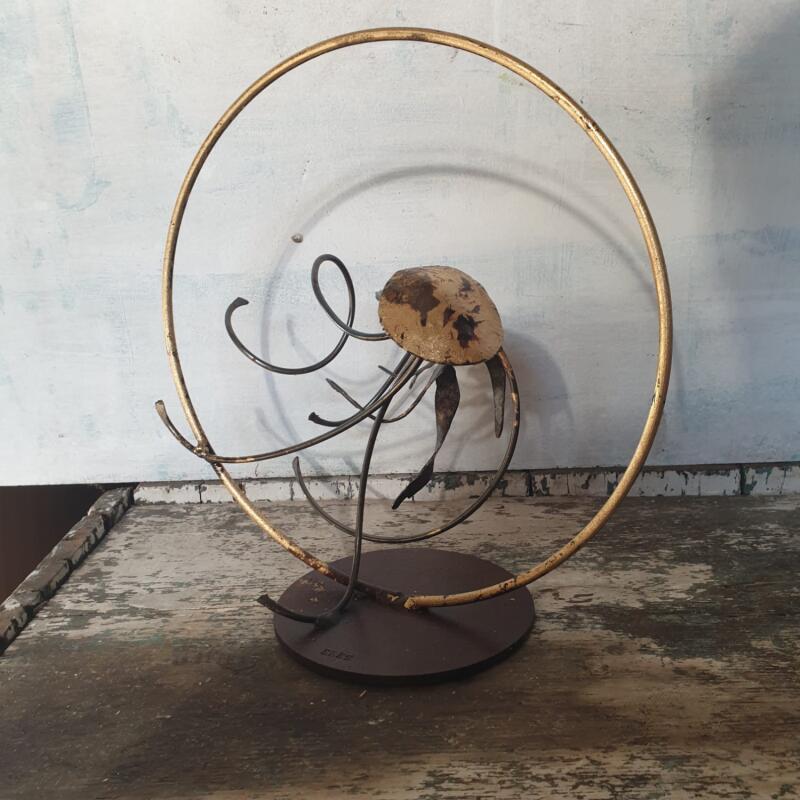 Sculpture Baby meduse by Eres Nicolas | Sculpture Figurative Animals Metal