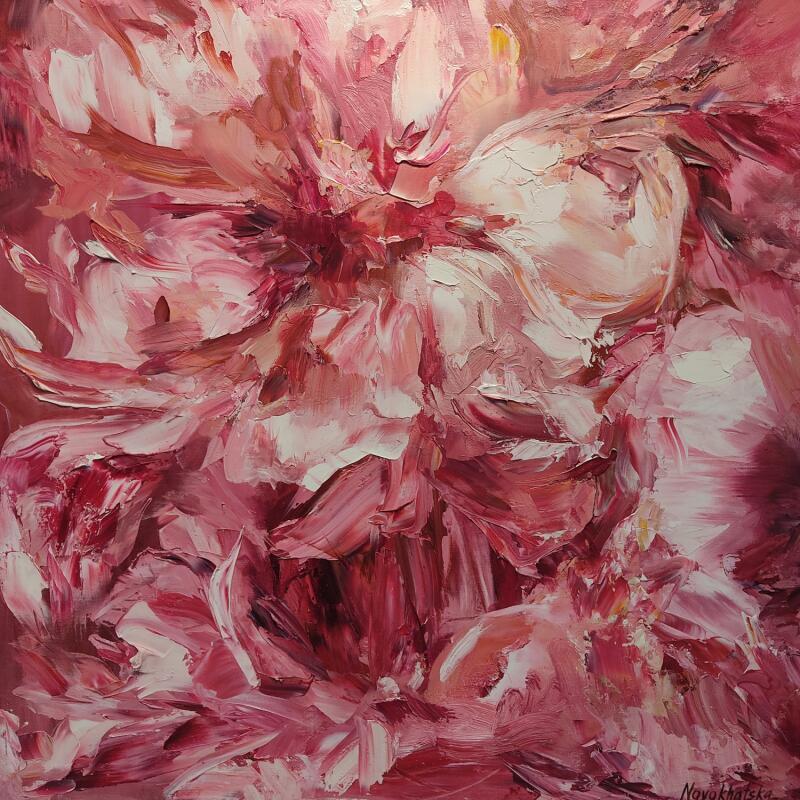 Peinture Fleurs rouges par Novokhatska Olga | Tableau Figuratif Urbain Huile Acrylique