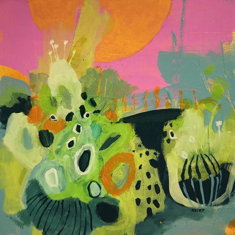 Painting Candy Kiss by Kivisto Jamie | Painting Abstract Nature Acrylic