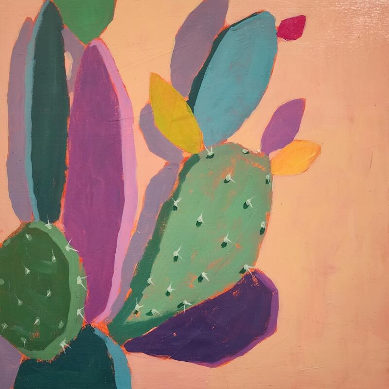 Painting Cactus Crush by Kivisto Jamie | Painting Abstract Nature Acrylic