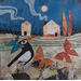 Gemälde Noche de otoño von Arias Parera Almudena | Gemälde Naive Kunst Acryl Collage