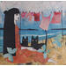 Gemälde Sanyasi con sus gatos von Arias Parera Almudena | Gemälde Naive Kunst Acryl Collage