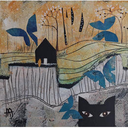 Peinture Amo el otoño amarillo par Arias Parera Almudena | Tableau Art naïf Acrylique, Collage