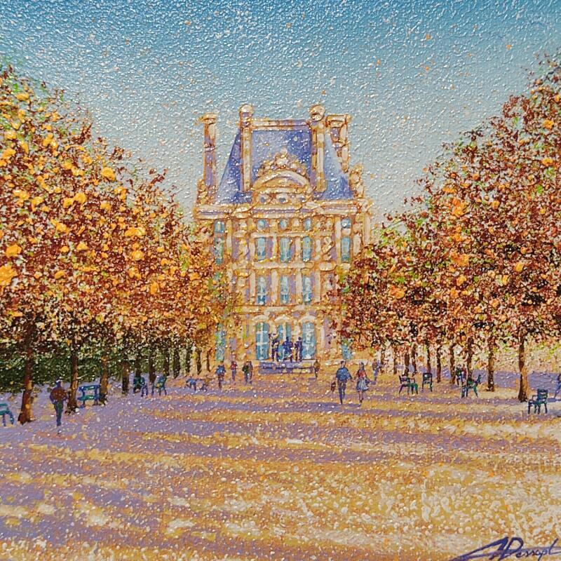 Peinture Allée d'automne par Dessapt Alan | Tableau Figuratif Urbain Huile Acrylique