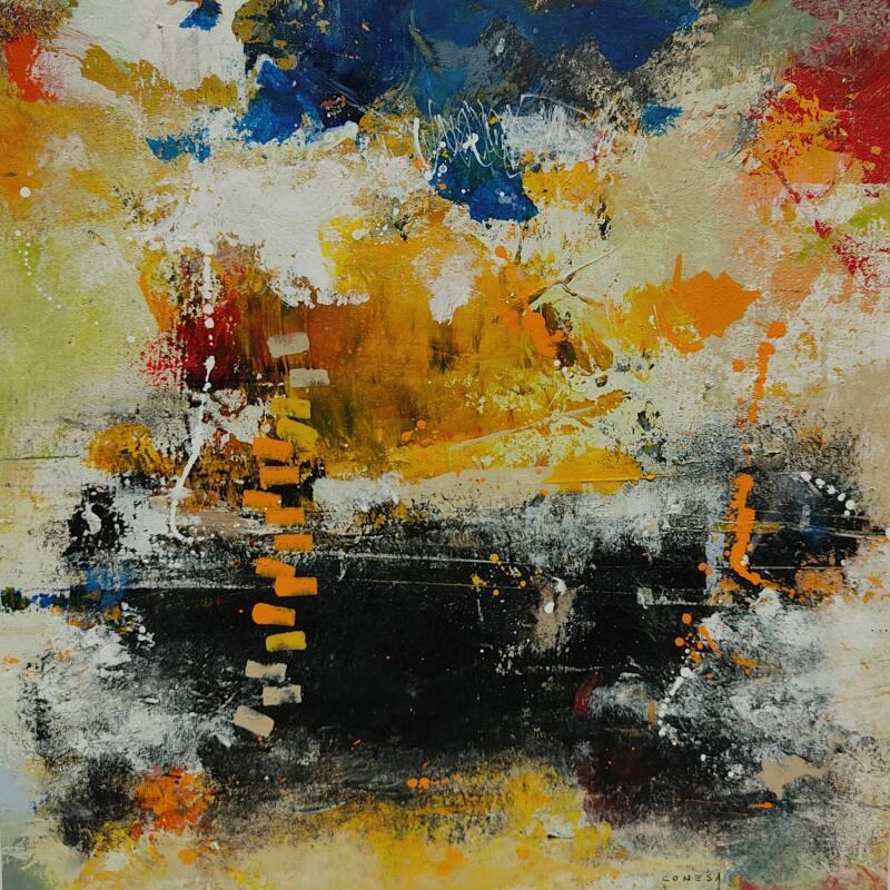 Peinture Estratos par Jiménez Conesa Francisco | Tableau Abstrait Acrylique Fusain