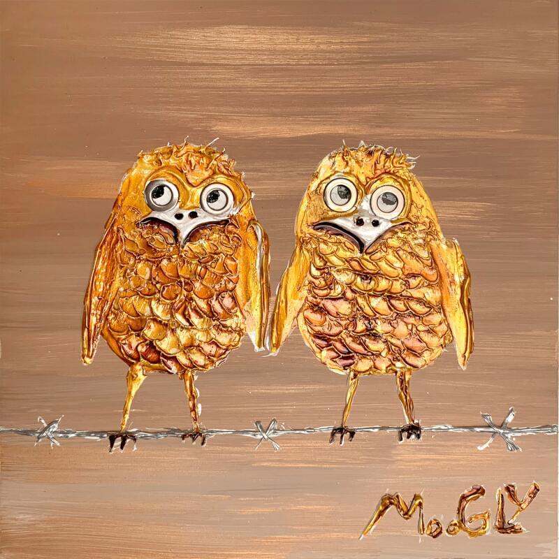 Peinture Bucolicus par Moogly | Tableau Art Singulier Animaux Acrylique Résine Pigments