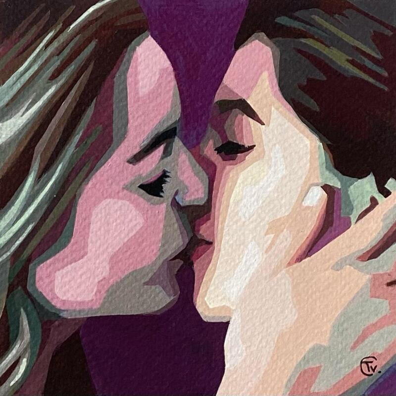 Gemälde Que du Love… von Colin Véronique | Gemälde Figurativ Porträt Alltagsszenen Acryl