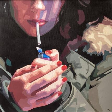 Peinture En pause  par Colin Véronique | Tableau Figuratif Acrylique Portraits, Scènes de vie, Société