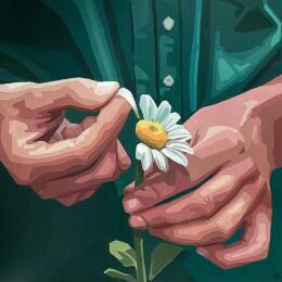 Painting Effeuillage by Colin Véronique | Painting Figurative Acrylic Life style, Nature, Portrait